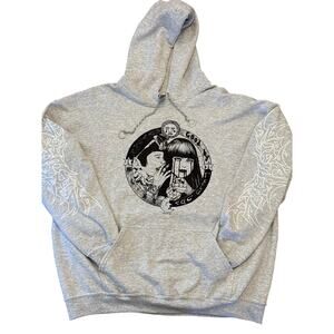 Rare Ghost Supply OG release Black junji ito manga hoodie chain drawstrings 2XL